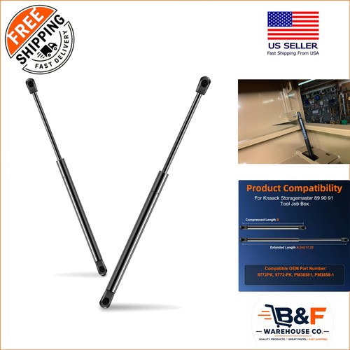 Pair 17in metal gas struts - 17in,